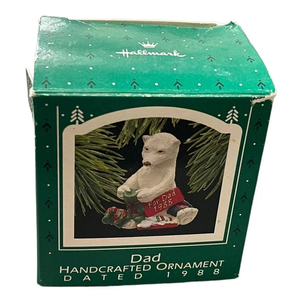 Hallmark Keepsake Dad Ornament Handcrafted With Box 1988 Polar Bear‎